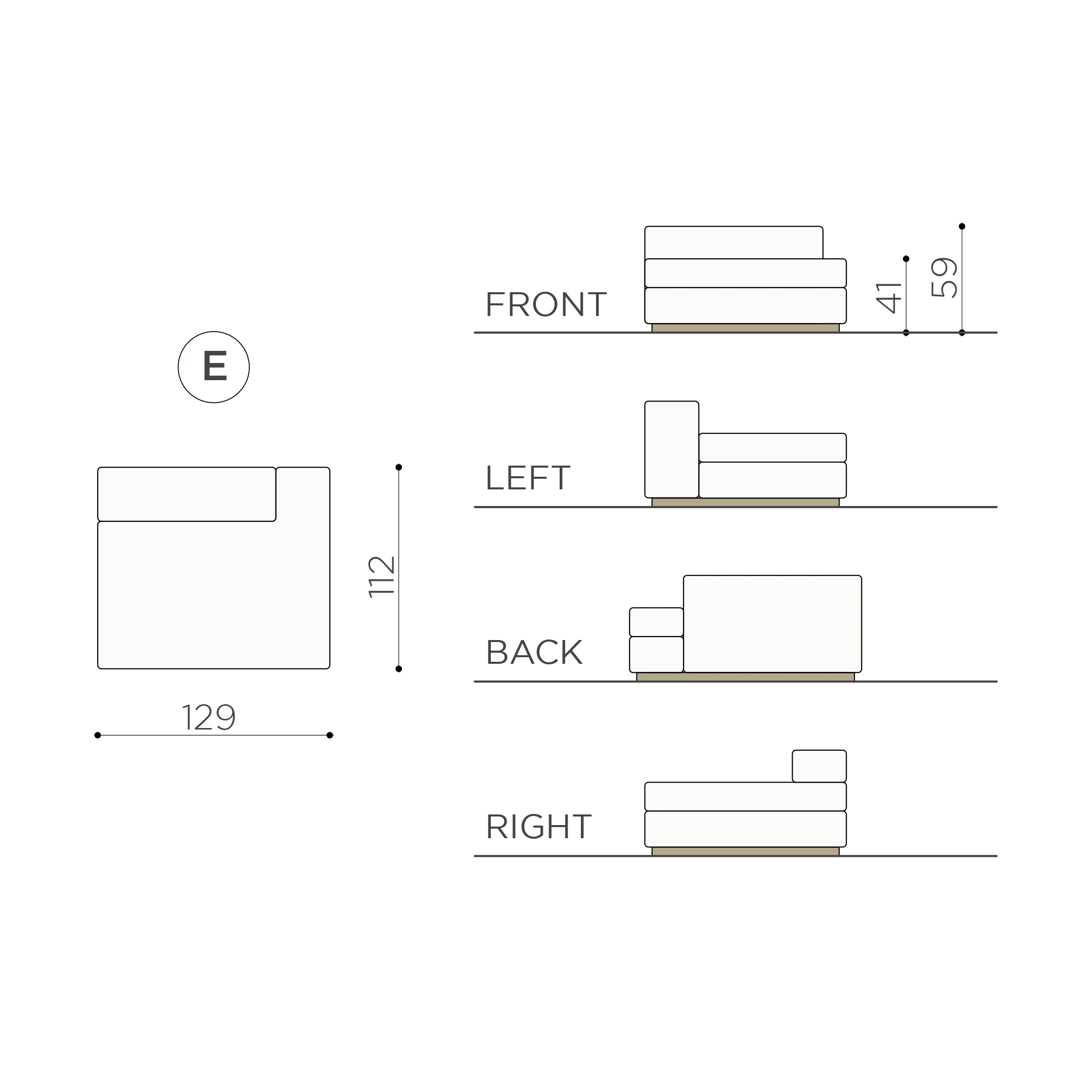 damir sofa size - E - WEB